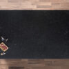 Emperor Black Quartz worktop shown from above with deep black surface and fine pale veining