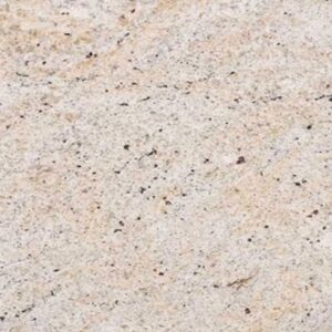 Close up slab photo of Ivory Fantasy Granite showing light beige tones with fine speckling and natural colour variation.