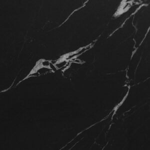 Marquina Venato Porcelain close up in deep black with a bold white veining cluster and strong diagonal vein