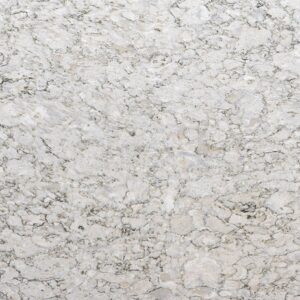 Close-up of Berwyn Drift Quartz slab showing grey marbled patterning and natural movement across the surface