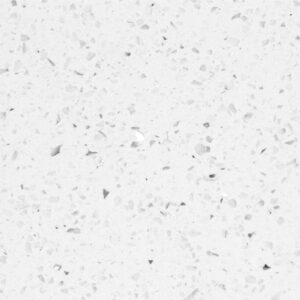 Close up of White Starlight Quartz worktop showing subtle sparkle and fine aggregate